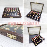 Коробка подарок рамка шкатулка для знаков орденов и медалей с чёрным фоном