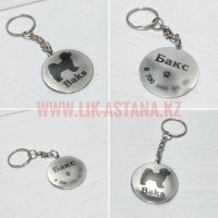 Металлический жетон адресник для собаки пуделя с указанием телефона владельца