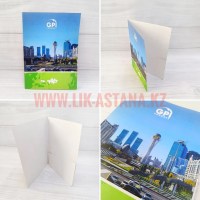 Бумажная папка с кармашком для документов с логотипом