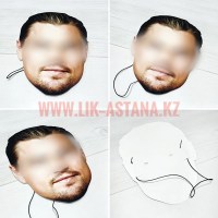 Праздничная, карнавальная маска для проведения торжества, дня рождения, с фото именинника, изготовление на заказ