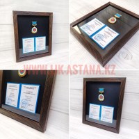 Рамка для нагрудного знака Отличник здравоохранения с удостоверением, оформление на заказ