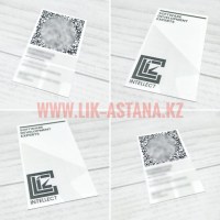 Ламинированная визитка с QR кодом для IT компании, разработка дизайна, печать и изготовление визиток на заказ