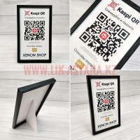 Настольная табличка с QR кодом в рамке для оплаты через Каспи, изготовление на заказ